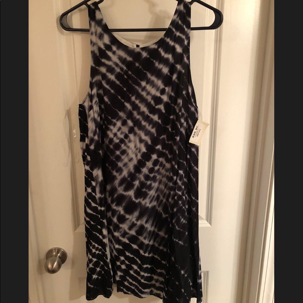 NWT black and white tie dye dress